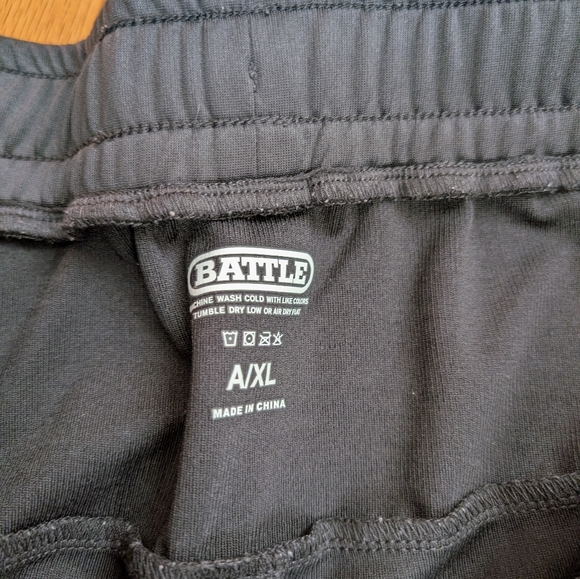 Battle Logo Drawstring Waist Black Joggers - Picture 7 of 9
